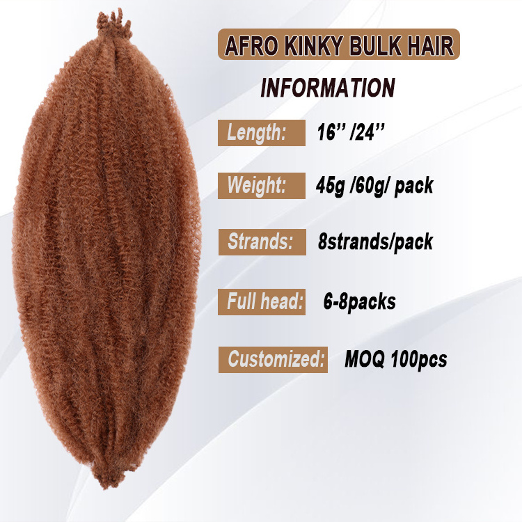 Springy Afro Twist Hair Marley Twist Braiding Hair Pre-fluffed Spring Twist Hair for Faux Locs