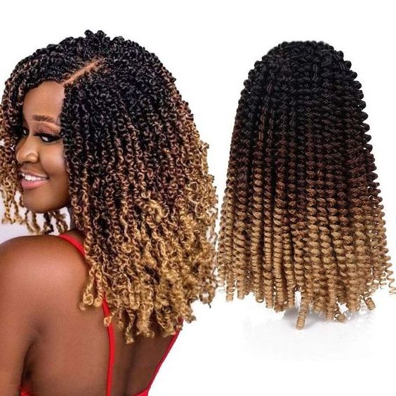 12in 130g 30strands Spring Twist Nubian Twist Ombre color Synthetic Crochet Braids Hair