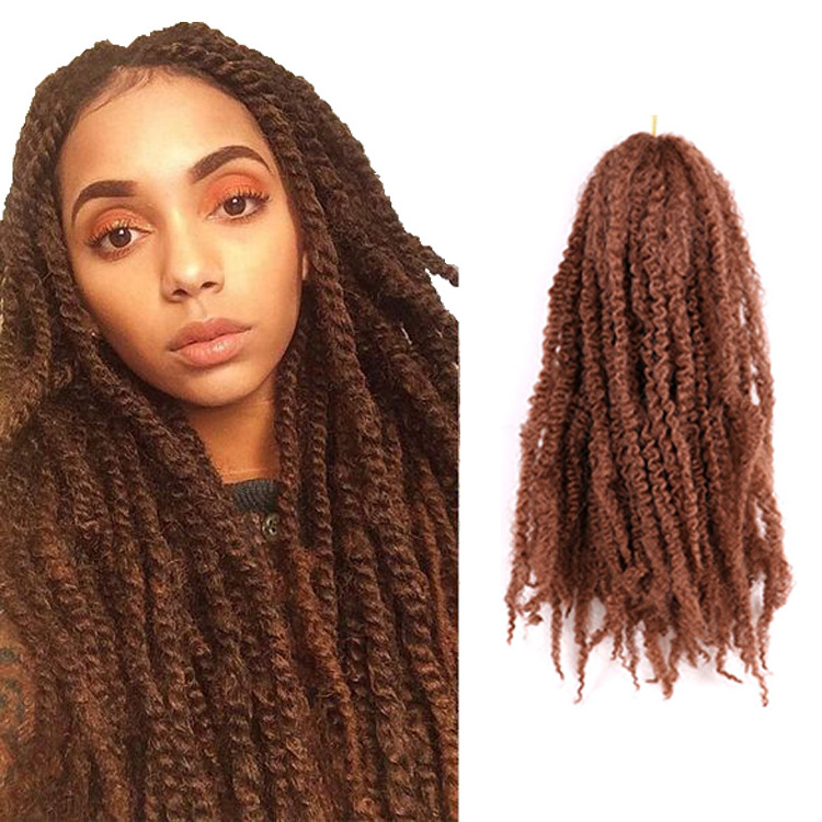 18in  synthetic Afro Kinky Curly Bulk Hair  afro kinky curly twist braiding hair marley twist hair afro kinky dreadlocks