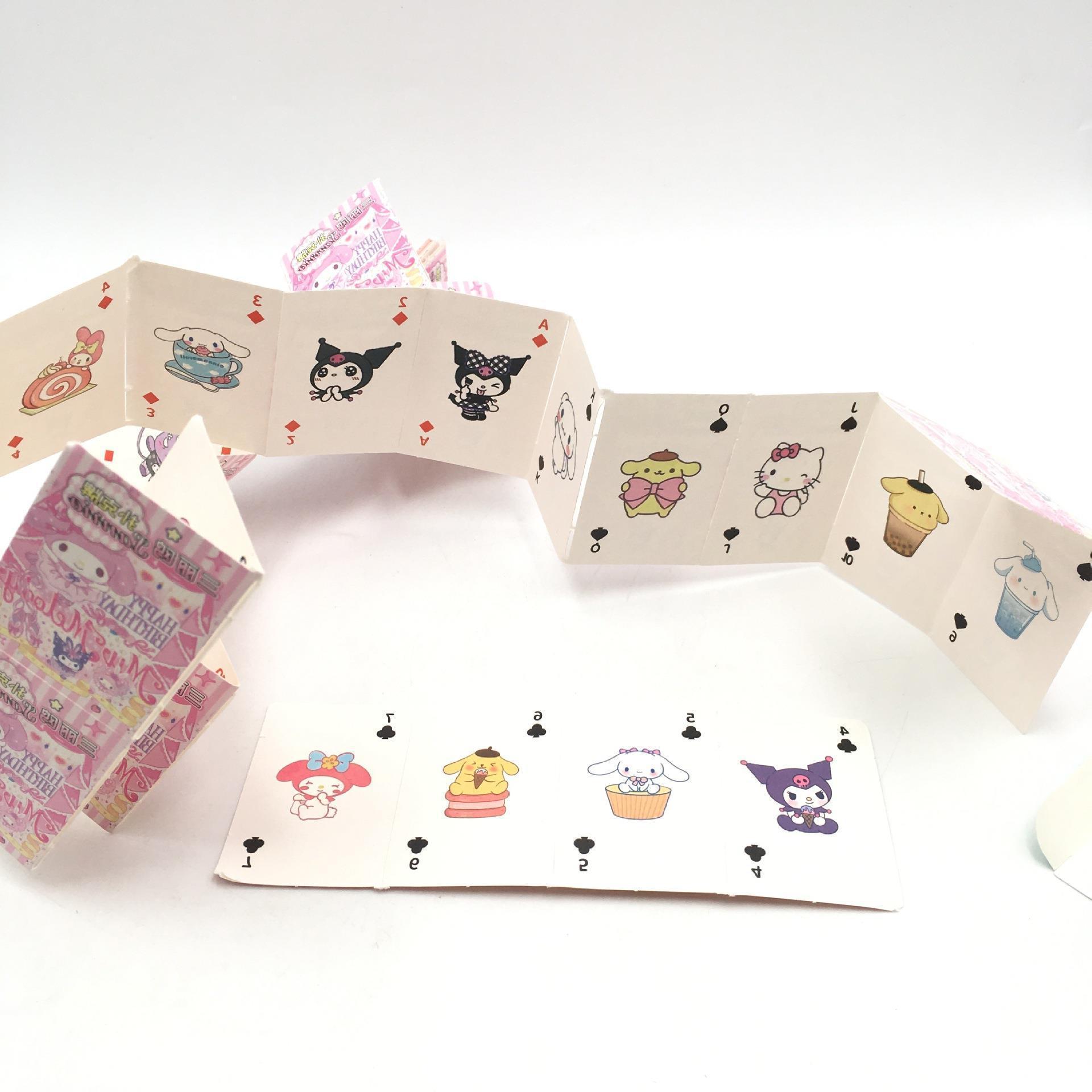 Lovely Kuromi Family Board Game Card My Melody Cinnamoroll Ketty Cat Playing Cards Landlord Cardlovely