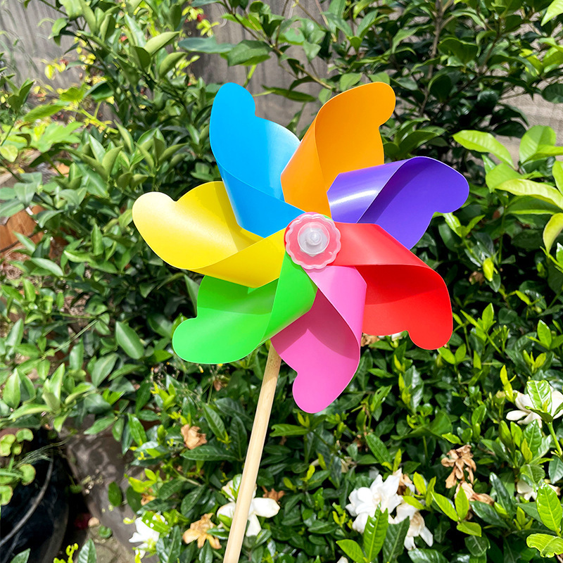 MB1 Plastic Customized Logo Garden Windmill For Kids Holiday Decoration Yard Sunflower Windmill Garden