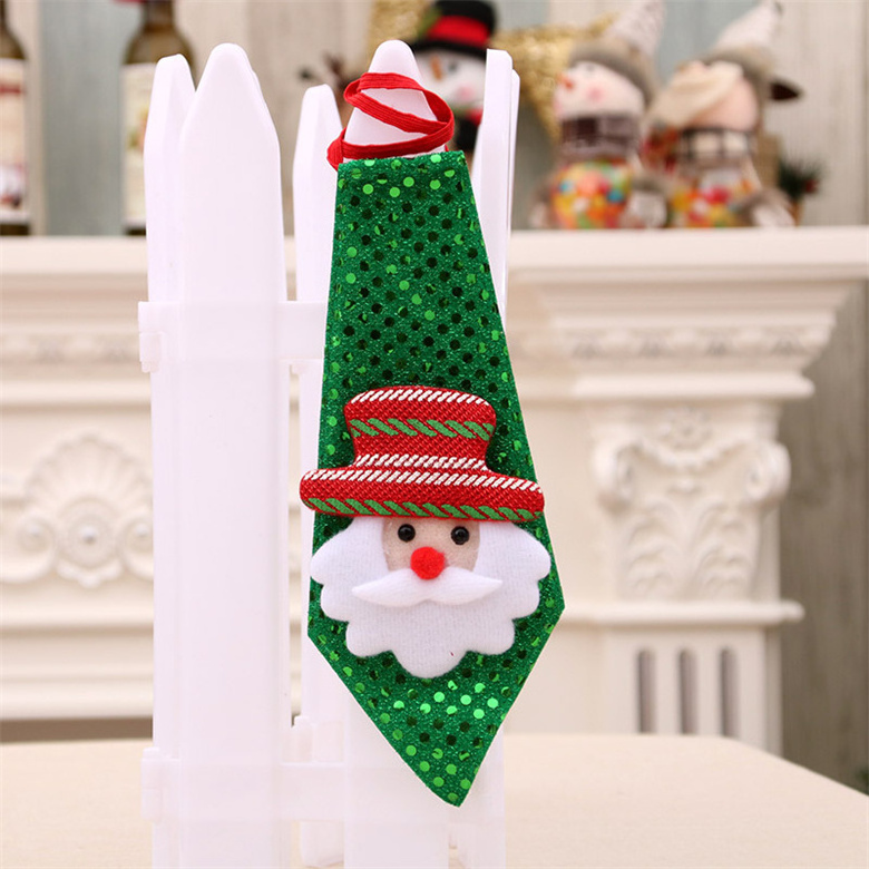 MB1  Christmas Supplier Christmas Flashing Bow Ties  Snowman Elk Necktie For Children Cartoon Tie New Year Gift