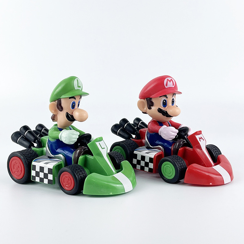 MB3  Wholesale cartoon car mario luigi action figure pull-back vehicle Kart Cars Figure toys for kids gift