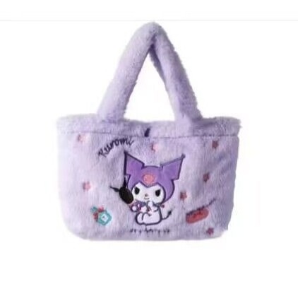 MB4 San rio Plush Tote Bag Hello KT My Melody Kuromi Kawaii Doll Plush Handbag Shoulder Bags For Girls