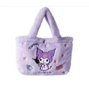 MB4 San rio Plush Tote Bag Hello KT My Melody Kuromi Kawaii Doll Plush Handbag Shoulder Bags For Girls