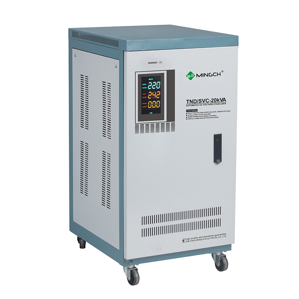 Single Phase 120V 220V 230V SVC 5KVA 10 KW 10KVA 15KVA 20KVA Copper Servo Motor Automatic Voltage Regulator Stabilizer