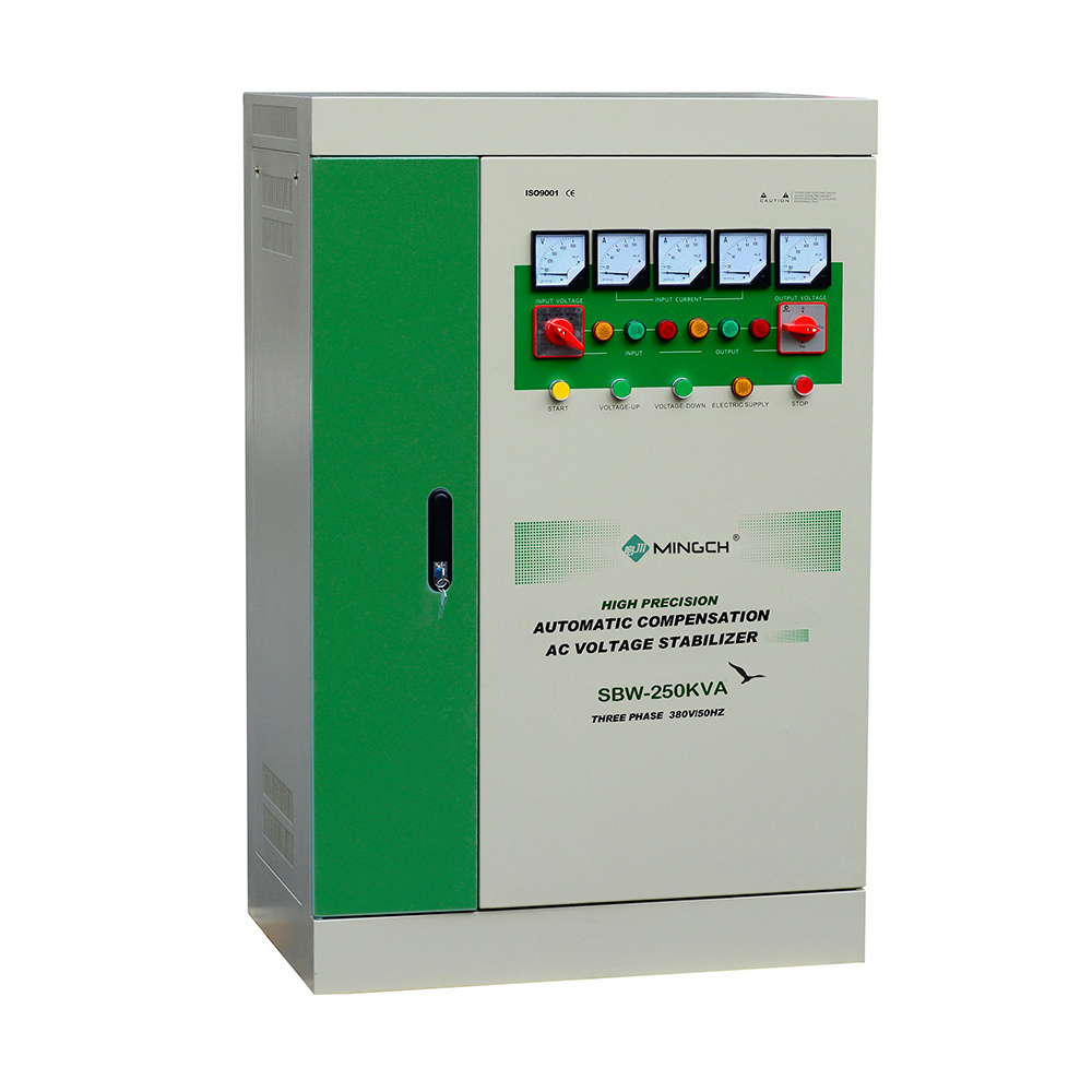 MINGCH SBW series servo stabilizer voltage regulator 200kva 300kva 380v high precision automatic stabilizer voltage regulator