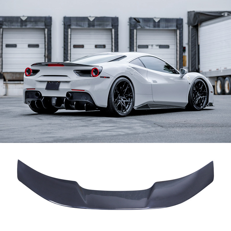 Carbon Fiber Rear Trunk Spoiler Wing Fit For Ferrari F488  GBT 2015-2018 Vors Style Car Tuning High Quality