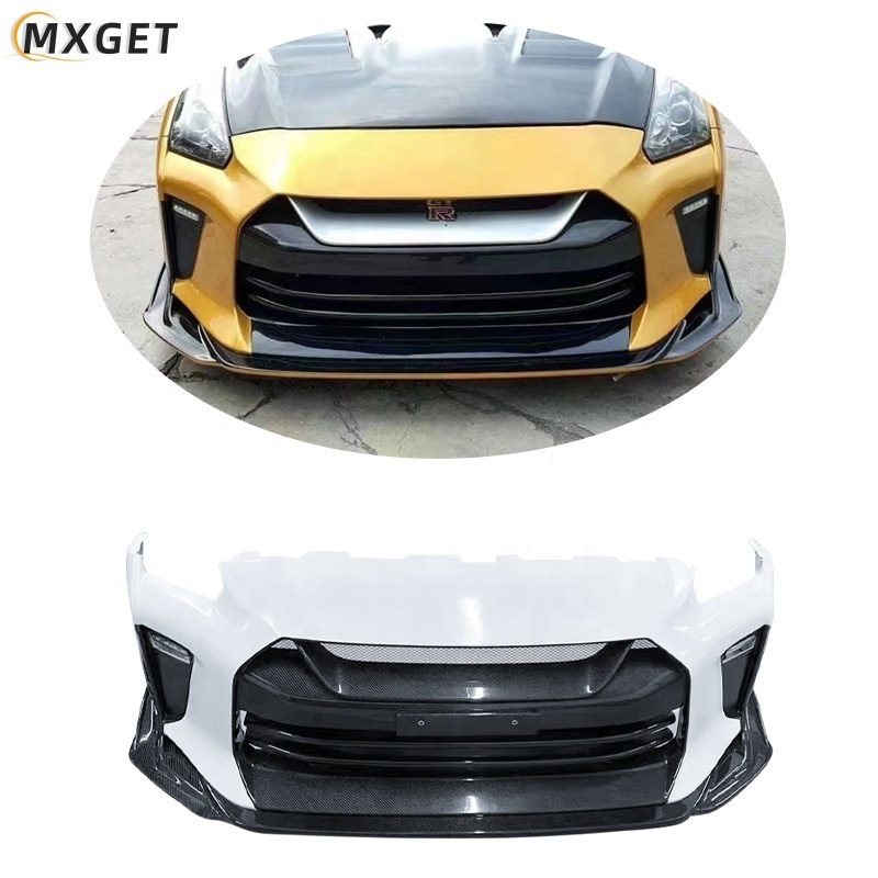 Top Secret Style Half Carbon Fiber Car Front Bumper For Nissan GTR R35 2008-2019