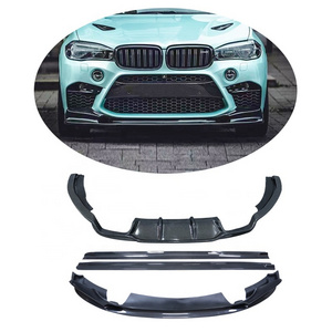 Carbon Fiber Front Bumper Lip Rear Diffuser Spoiler Side Skirts For BMW F85 F86 X5M X6M 2014-2018 3D Style Body Kit