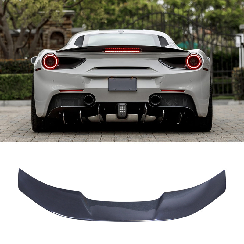 Carbon Fiber Rear Trunk Spoiler Wing Fit For Ferrari F488  GBT 2015-2018 Vors Style Car Tuning High Quality