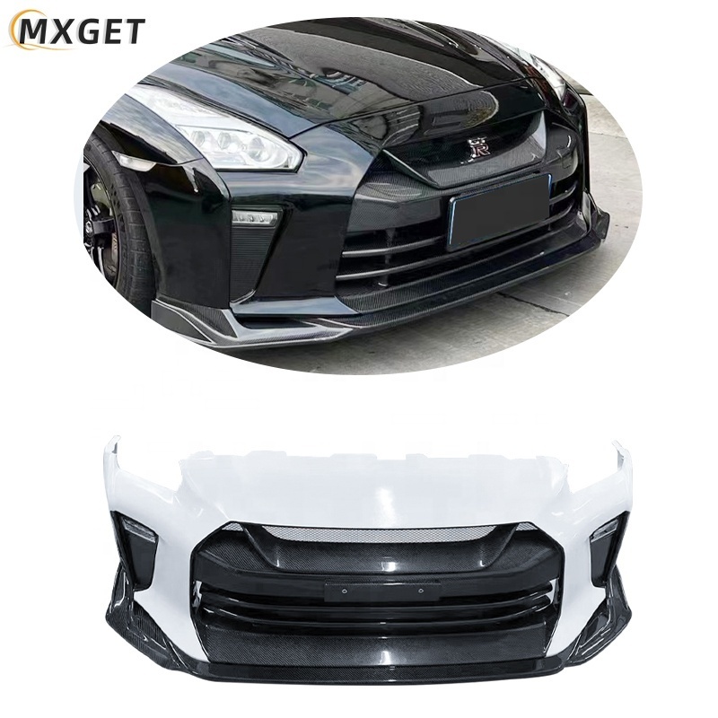 Top Secret Style Half Carbon Fiber Car Front Bumper For Nissan GTR R35 2008-2019