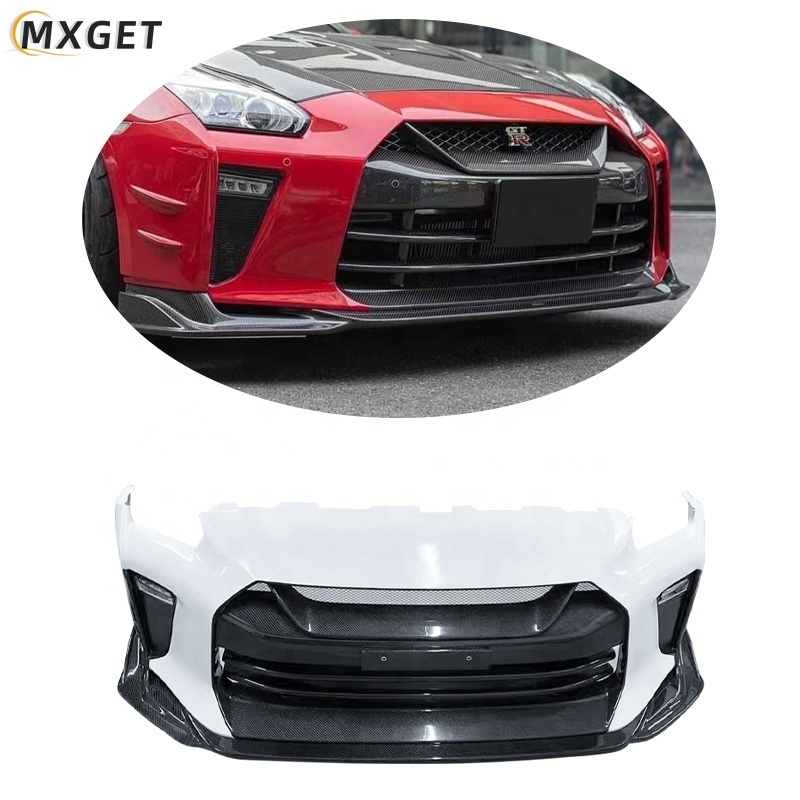 Top Secret Style Half Carbon Fiber Car Front Bumper For Nissan GTR R35 2008-2019