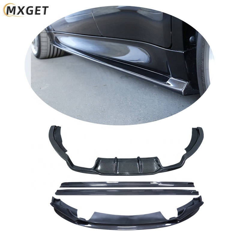 Carbon Fiber Front Bumper Lip Rear Diffuser Spoiler Side Skirts For BMW F85 F86 X5M X6M 2014-2018 3D Style Body Kit