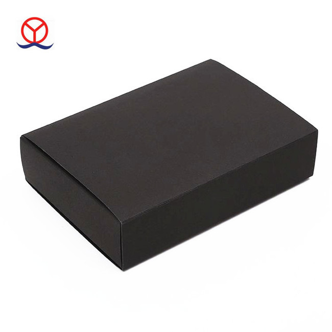 Fancy 400gram kraft paper custom design drawer style cardboard sliding out eco-friendly plain black mini match boxes