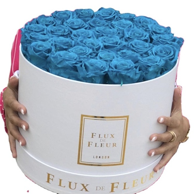 Wholesale Custom Luxury Hat Box Suede Cardboard Hat  Round flower box,extra large round gift box