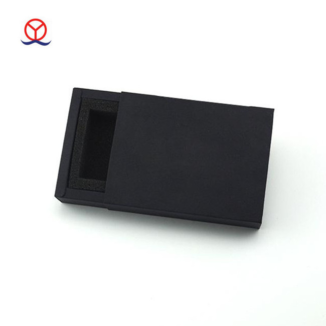 Fancy 400gram kraft paper custom design drawer style cardboard sliding out eco-friendly plain black mini match boxes