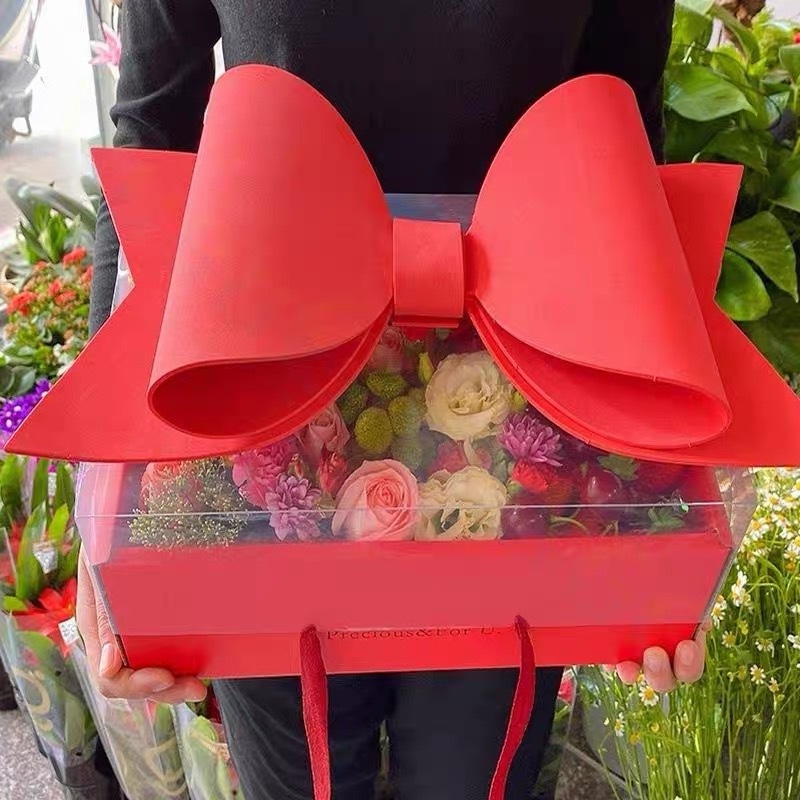 Mom i Love You Flower Box Gift Box For Birthday Valentines Day Rose Packaging Luxury Bow Tie Drawer Flower Boxes