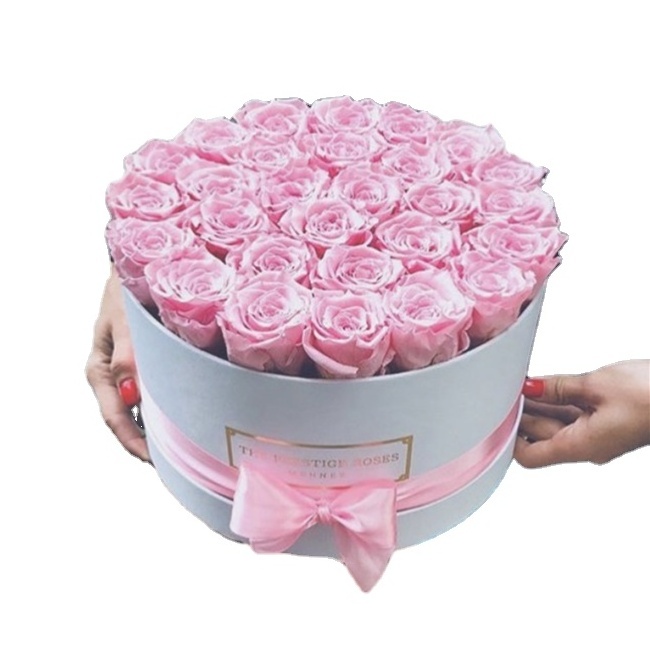 Wholesale Custom Luxury Hat Box Suede Cardboard Hat  Round flower box,extra large round gift box