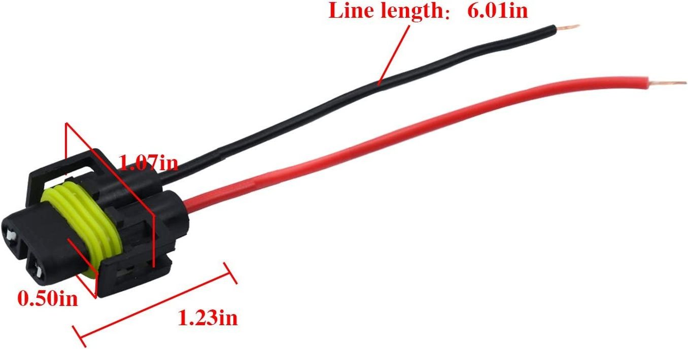 iBrightstar H11 H9 H8 880 881 Female Adapter Wiring Harness Sockets Wire for Headlights or Fog Lights