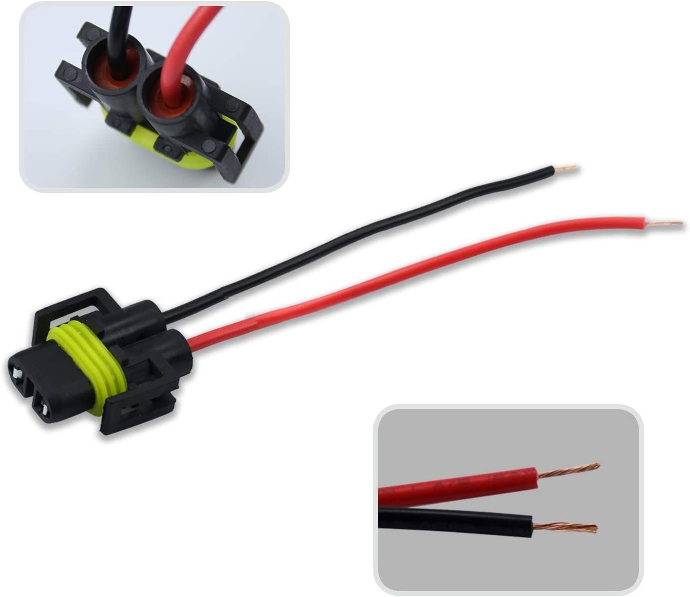 iBrightstar H11 H9 H8 880 881 Female Adapter Wiring Harness Sockets Wire for Headlights or Fog Lights