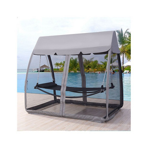 Hanging Swing bed Outdoor day bed hammock hanging stand mosquito net cover double bed patio backyard