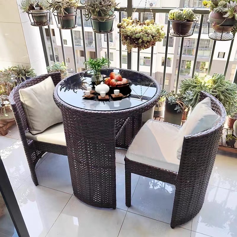 Unique design Modern Waterproof Outdoor Garden patio Furniture Rattan Coffee table garden sets