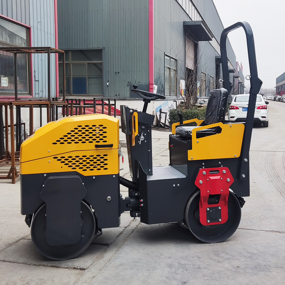 Portable 1 Ton 1.5 Ton 2 Ton Ride On Tandem Small Compactor Two Wheel Vibrating Drum Self Propelled Vibratory Road Roller