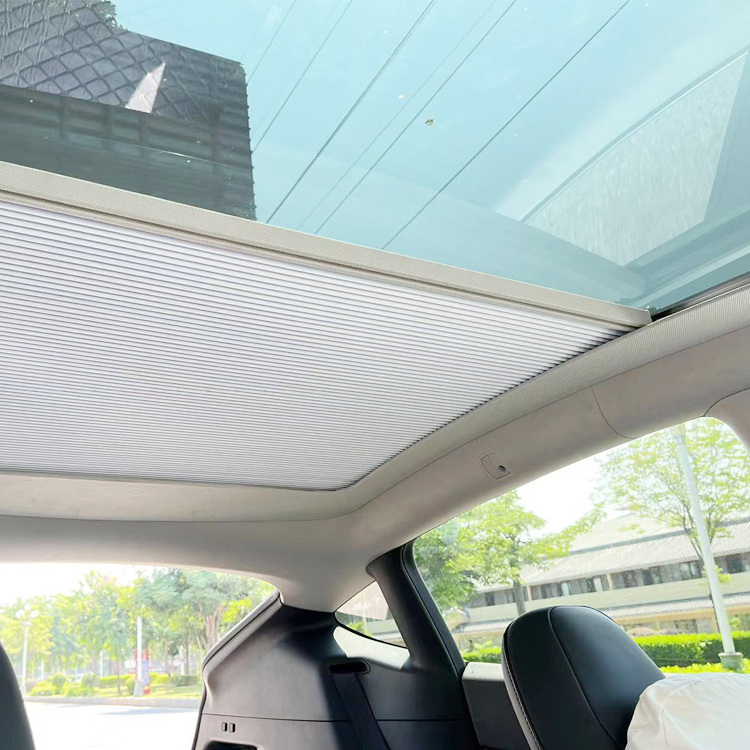 Sun UV Protection Sunroof Shade Skylight Sunshade Push-Pull Curtain Beige OEM Customized For BYD SEAL TESLA MODEL 3 Y