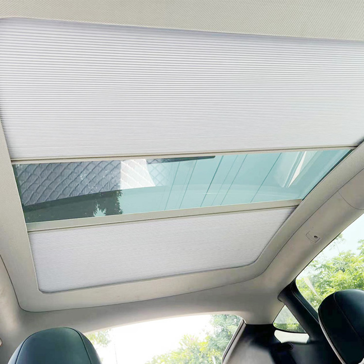 Sun UV Protection Sunroof Shade Skylight Sunshade Push-Pull Curtain Beige OEM Customized For BYD SEAL TESLA MODEL 3 Y