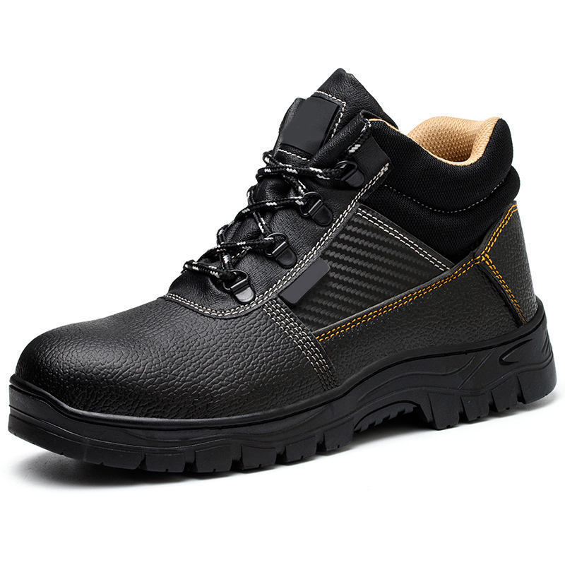 Factory Cheap High Quality PU Leather Israel Cheap Men's Quality Work Steel Toe Safety Boots For Men