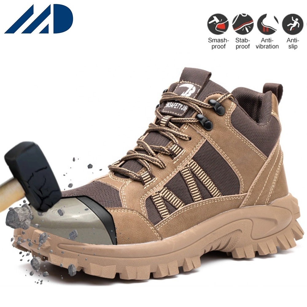 2024 New Light Weight Best Brand Cat Boots Price Welding Leather Industrial Men Work  Mid Cut Steel Toe Safety Shoes