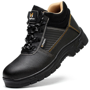 Factory Cheap High Quality PU Leather Israel Cheap Men's Quality Work Steel Toe Safety Boots For Men