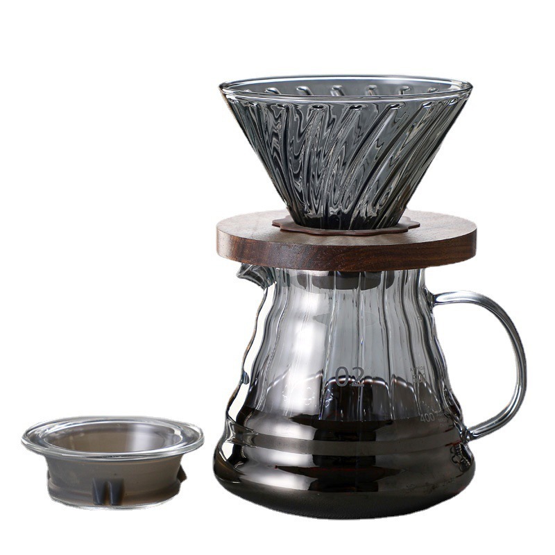 Hot Selling 360ml 600ml smoke grey High borosilicate Glass Drip Coffee Percolators Pot