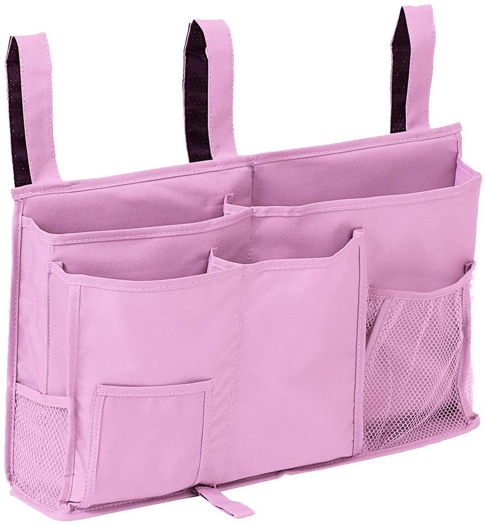 8 pockets Hanging Storage Bag Bedside Caddy Hanging Storage Bag Holder Beside Organizer for Bunk Dorm Rooms