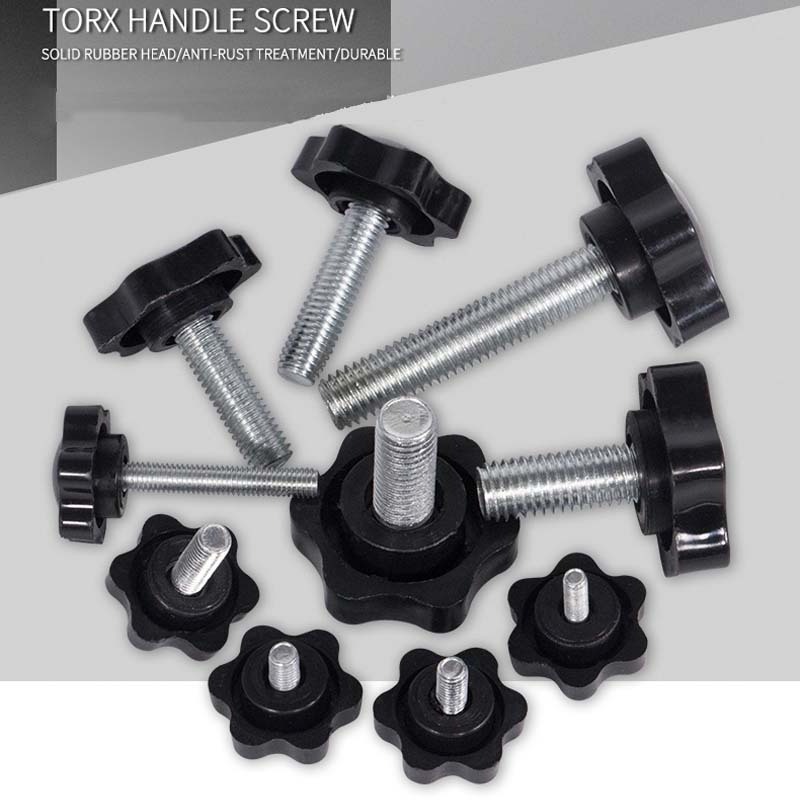 Plum handle screw hand screw bolt torx plastic head thumb screws with handle rubber head M4 M5 M6 M8 M10 M12