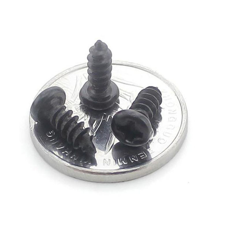 Phillips Round Head Self Tapping Screw Pan Head Small Screw Black M1 M1.2 M1.4 M1.7 M1.8 M2 M2.3 M2.6 M3 M3.5 M4 M5