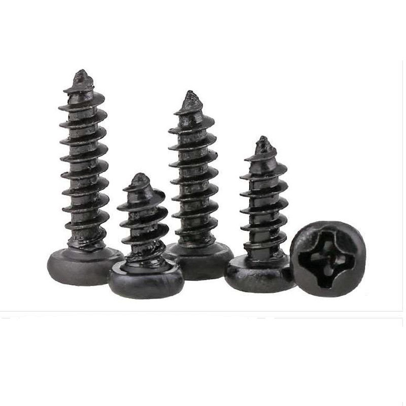 Phillips Round Head Self Tapping Screw Pan Head Small Screw Black M1 M1.2 M1.4 M1.7 M1.8 M2 M2.3 M2.6 M3 M3.5 M4 M5