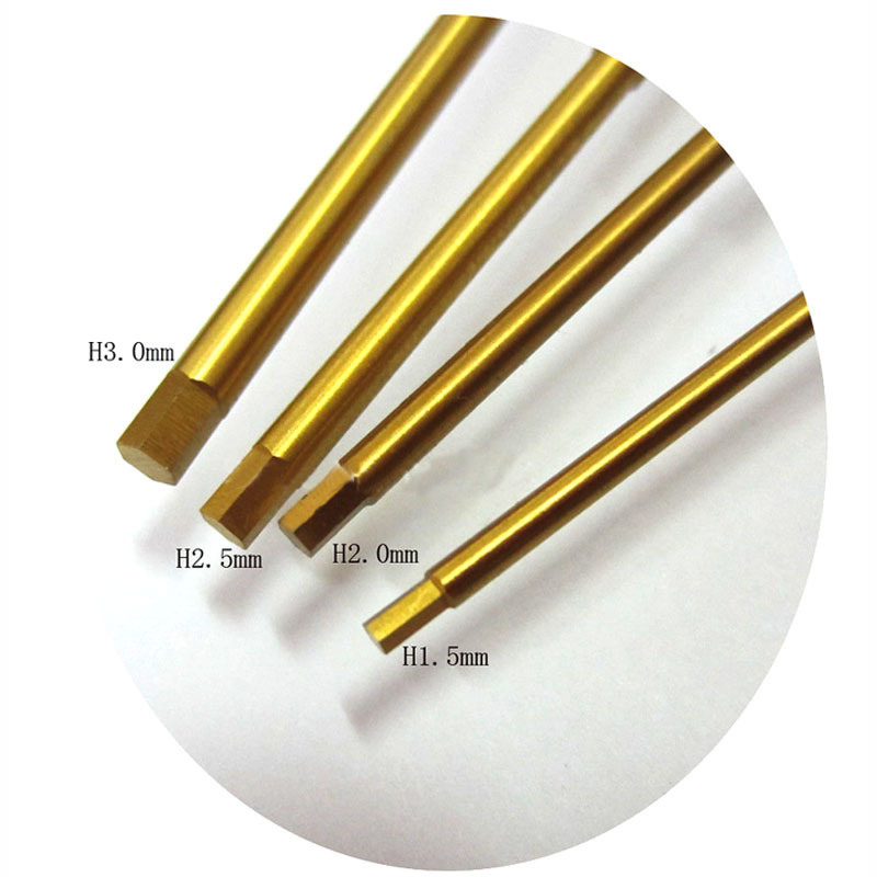 Replacement HSS titanium hex tips for RC Hobby Hex screw driver Metric  bits 0.9mm 1.27mm 1.5mm 2.0mm 2.5mm 3.0mm