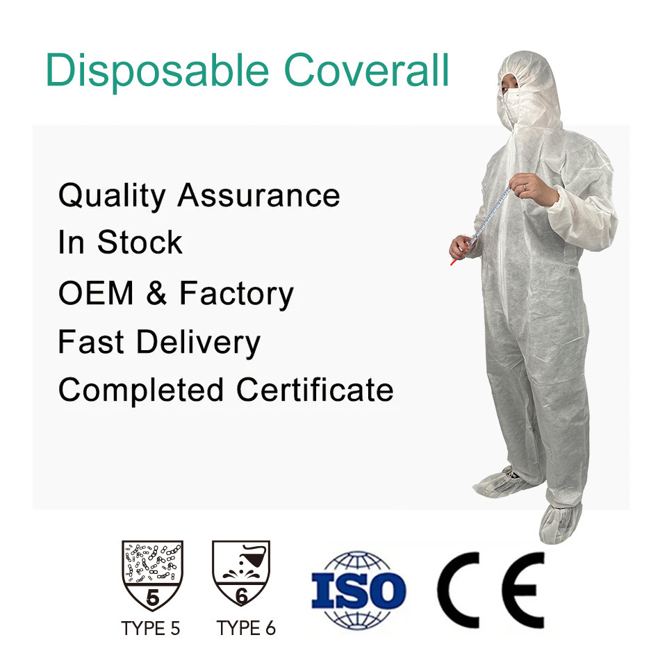 ppe disposable coverall anti-static disposable coverall with shoes