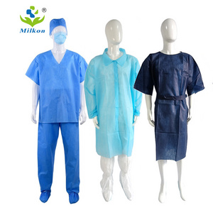 Lab Coat Disposable Scrub Suits Chemotherapy Gown For Doctors And Nurses Sleeveless Hospital Clothing Patient Gown