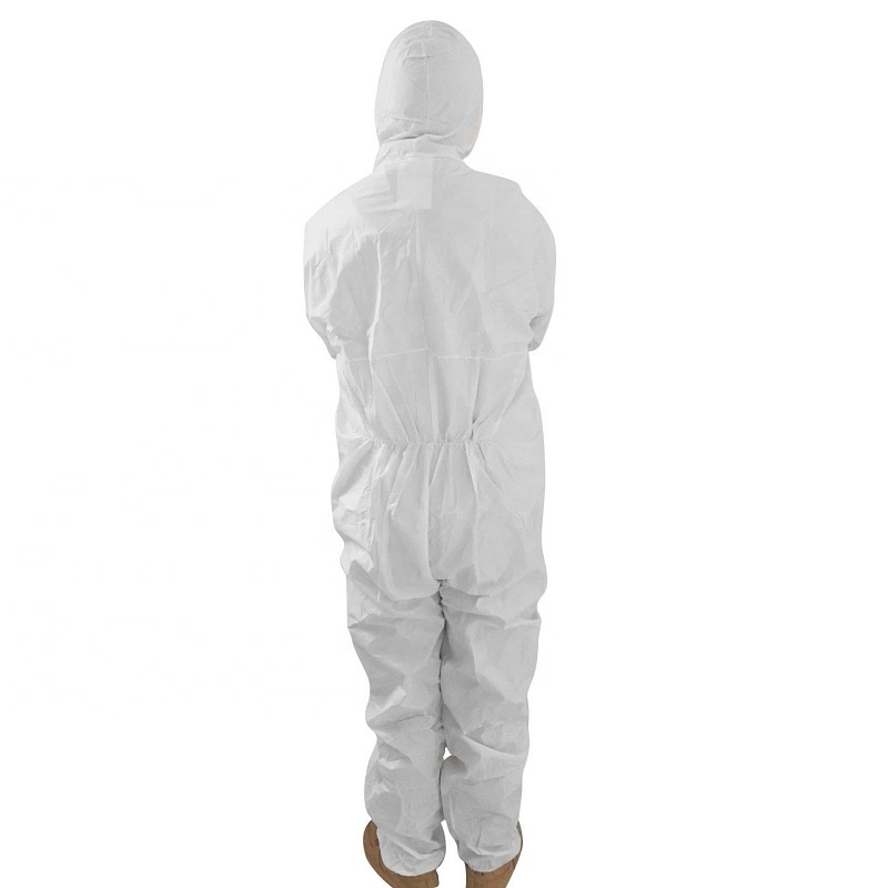 type 5/6 disposable suit coverall ppe set protective pp non woven coverall medical waterproof disposable coverall with hood