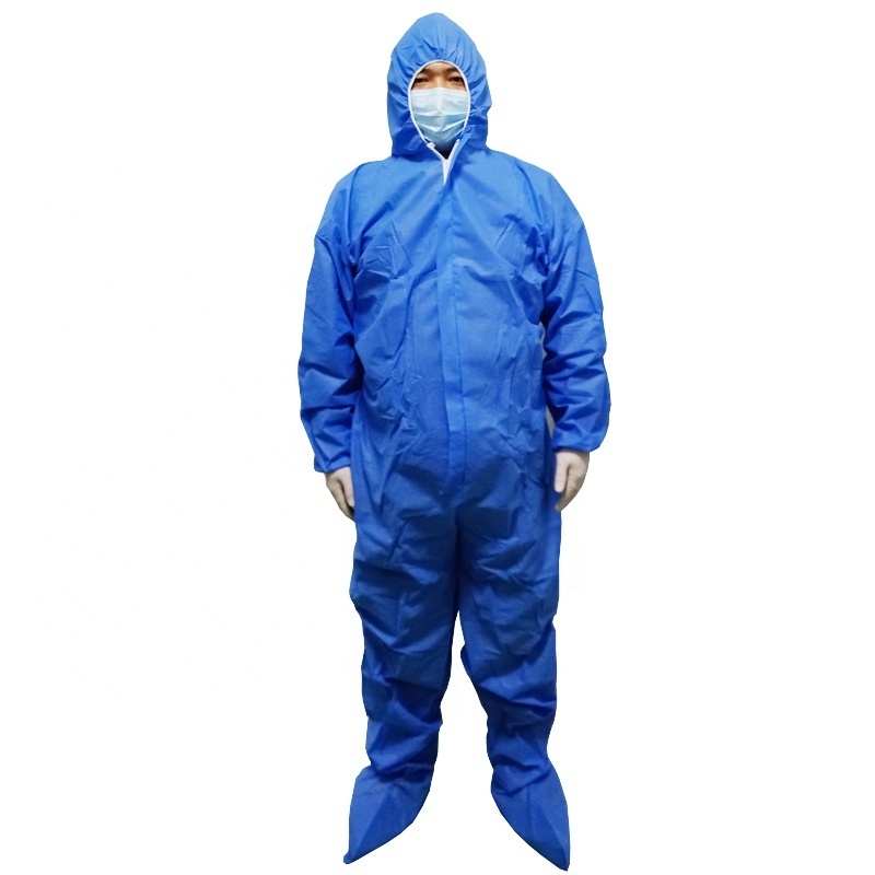 type 5/6 disposable suit coverall ppe set protective pp non woven coverall medical waterproof disposable coverall with hood