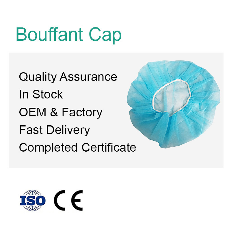 manufacturers cheap blue non-woven elastic disposable bouffant chef hat mob cap 26