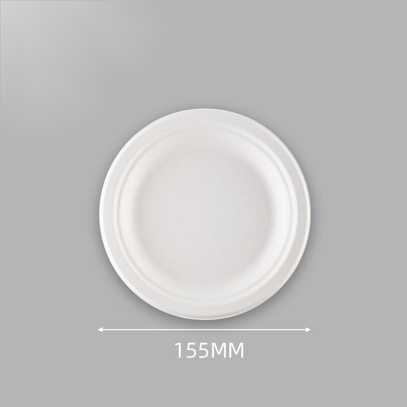 Wholesale round white kraft disposable paper plates cardboard food trays paper plate bowl