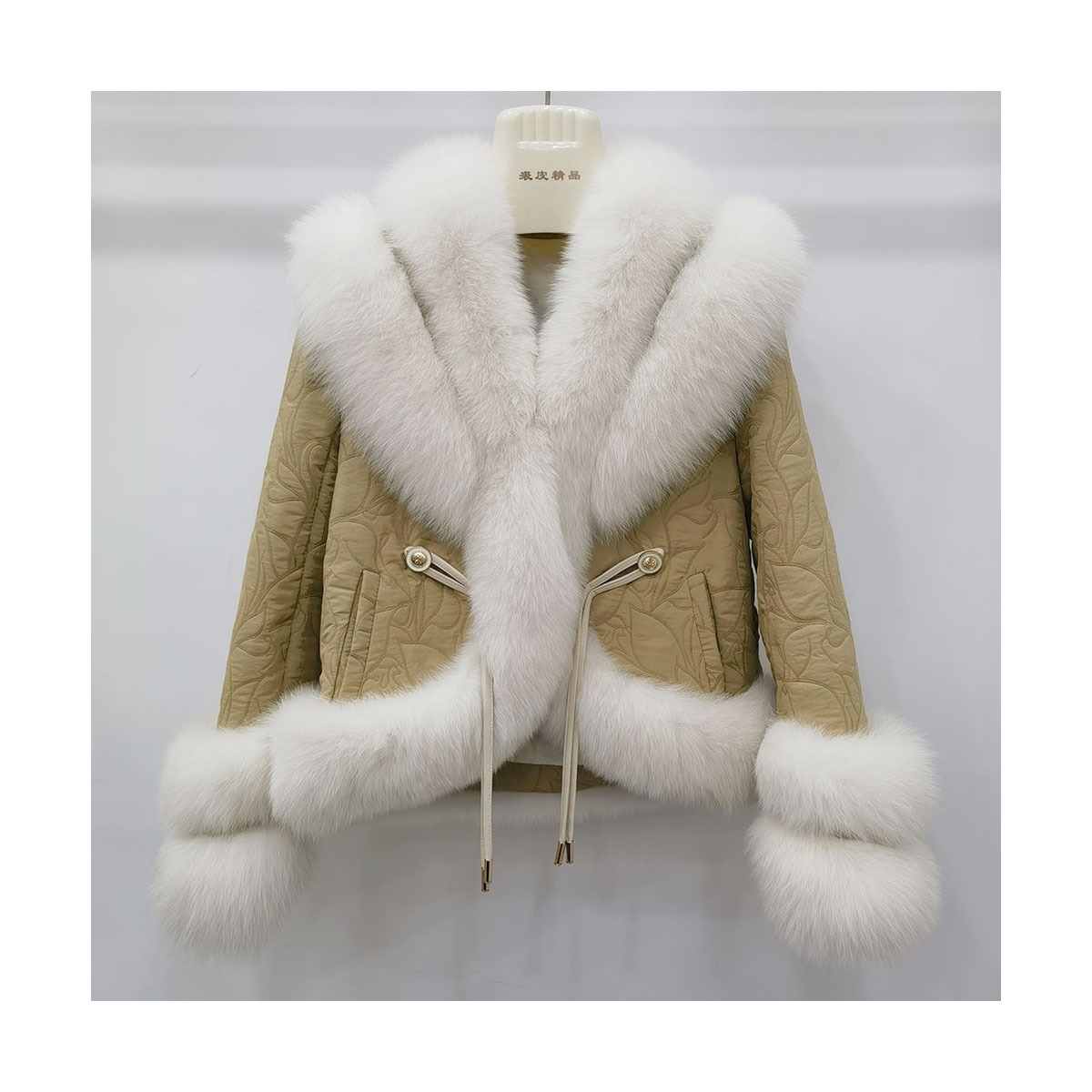 Fashion Genuine combination of suede and fur Women Wholesale High Quality Fox Fur Coat down jackets