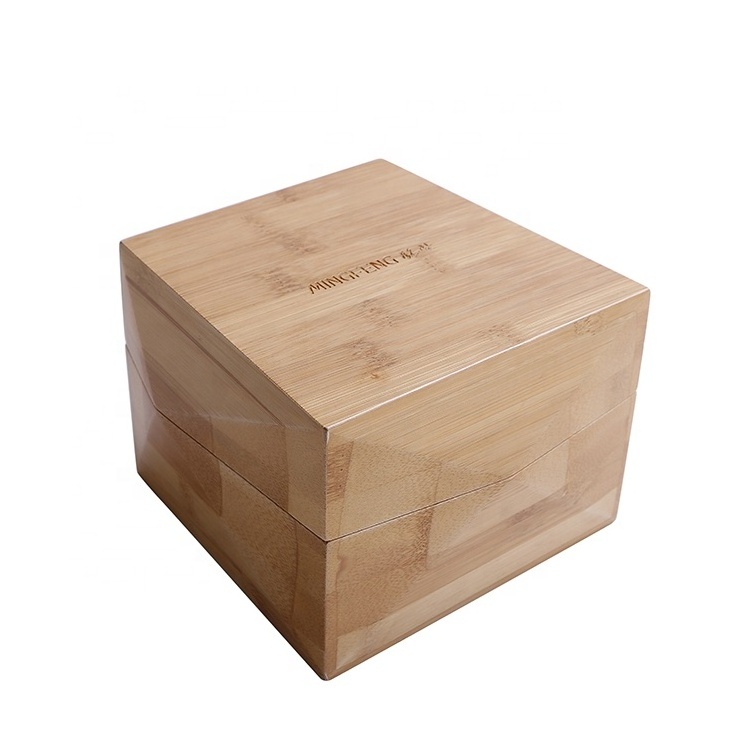 Unique design bamboo 1 slots Watch box  watch packaging gift box packaging box for watch