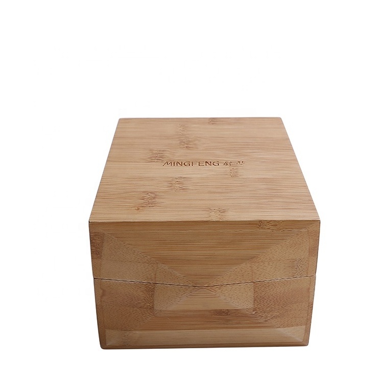 Unique design bamboo 1 slots Watch box  watch packaging gift box packaging box for watch