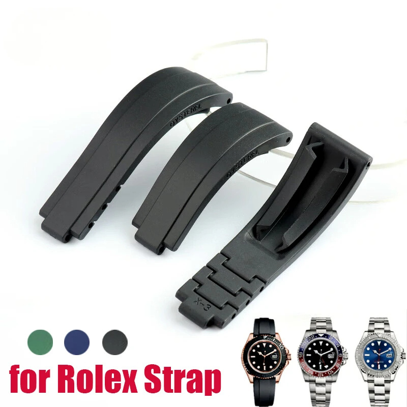 Custom Style 20mm Different Colors Rubber TPU Watch Band For Rolex Strap Daytona Submariner Bracelet Adjustable Size