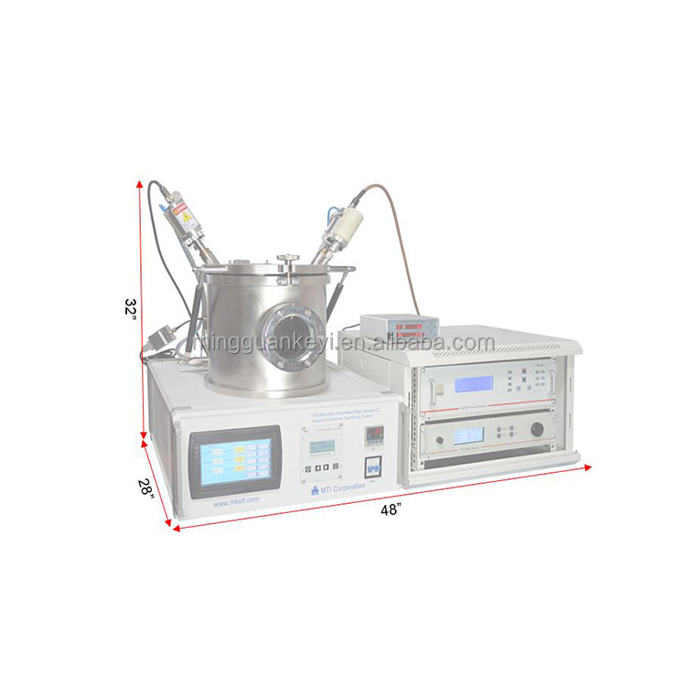 Laboratory DC / RF Dual-Head Vacuum Magnetron Plasma Sputter Target Film Coater Sputtering Coating Machine